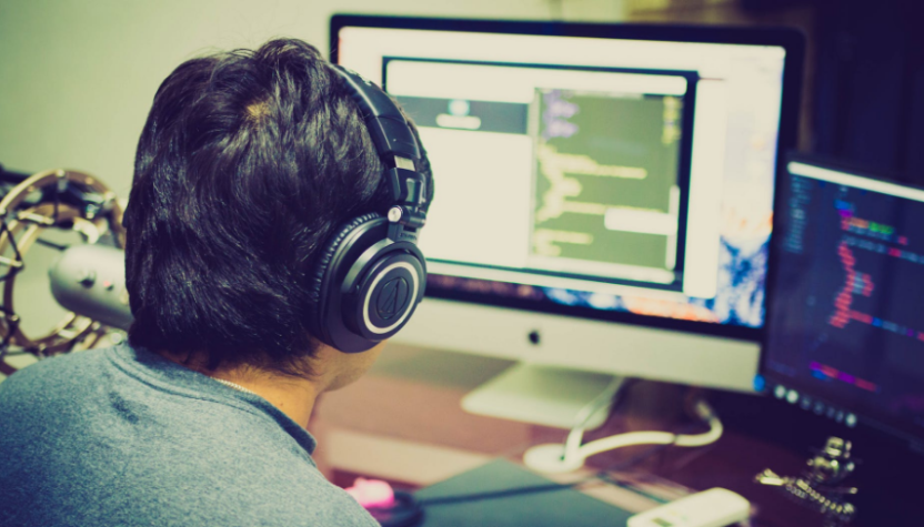 a person working on computer